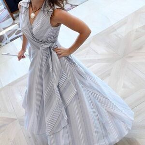 Calvin Klein Cotton Wrap Tie Dress Size 6 NWT